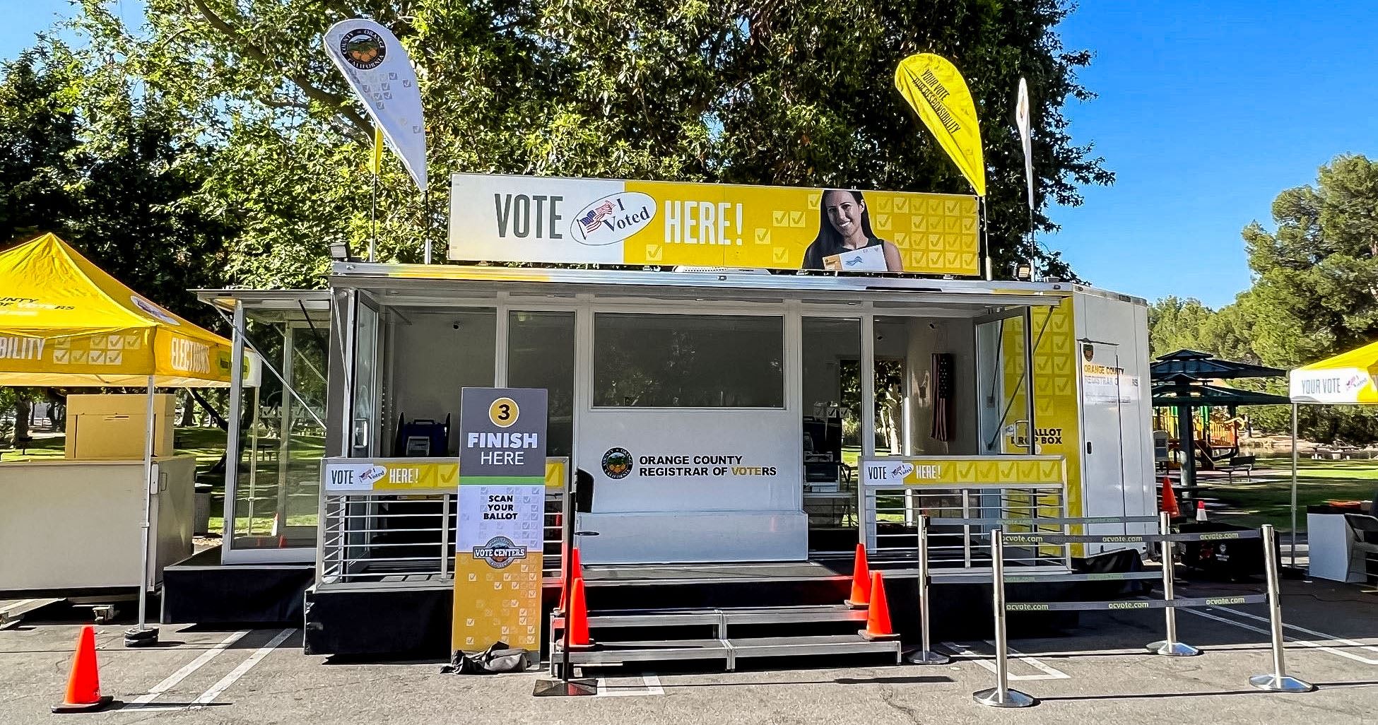 Pop-Up Voting Location in parking lot